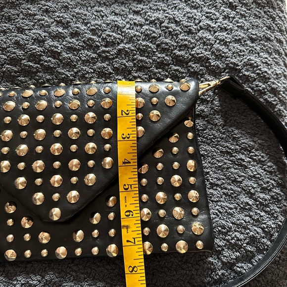 Black Envelope Purse with Gold Studs - Picture 5 of 9